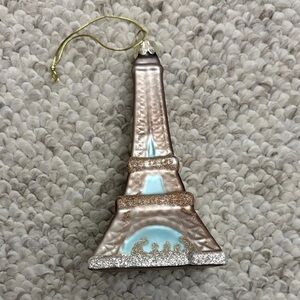 Eiffel Tower Ornament with Gold Accents